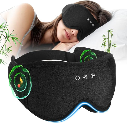 Sleep Mask Headphones with Bluetooth,3D Blackout Bamboo Cotton Eye Mask for Sleep,Sleeping Eye Mask with 5.4 Bluetooth Hea...