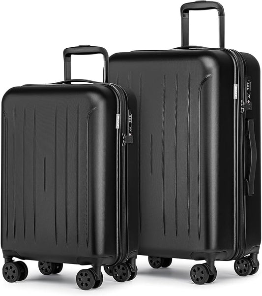 KYME Luggage Sets 2 Piece Hardshell 20"/24" Suitcase with Double Spinner Wheels Hardside Suitcases Sets with TSA Lock PC+A...