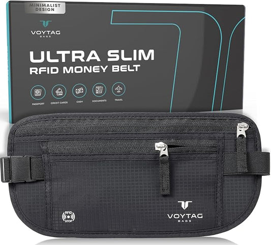 Travel Money Belt & Passport Holder - RFID Blocking Slim Travel Wallet & Fanny Pack for Men and Women - Essential Travel P...