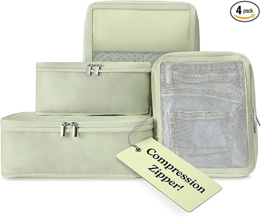 Vandel Space-Saving Compression Packing Cubes for Women, Men, Compressible Carry On Suit Case Organizer Luggage Packing Cu...