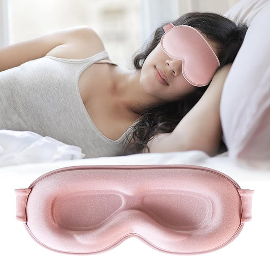 Sleep Mask,Upgraded 3D Deep Contoured Eye Mask for Sleeping,No Pressure Eye Covers 99% Block Out Light Eye Mask with Adjus...