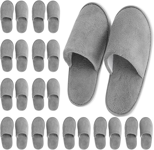 Juvale 12 Pairs Disposable Slippers for Guests, Bulk Pack for Hotel, Spa, Shoeless Home, (US Men Size 11, Women 12)