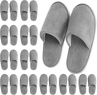 Juvale 12 Pairs Disposable Slippers for Guests, Bulk Pack for Hotel, Spa, Shoeless Home, (US Men Size 11, Women 12)