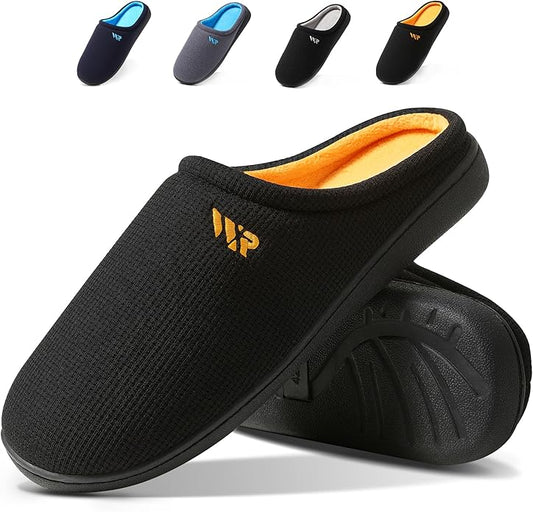 WAIDR Mens Memory Foam Slippers Slip On Warm Shoes House Shoes Indoor Outdoor