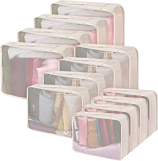 Silkfly 12 Pcs Packing Cubes for Suitcase Travel Luggage Bags Bulk Mesh Organizer Set for Hiking Camping Backpacking Cloth...