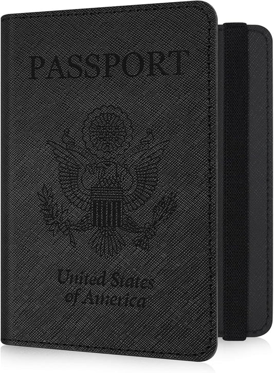 RSAquar Passport and Vaccine Card Holder Combo, Passport Holder Cover Wallet, Leather Card Case Travel Accessories with RF...