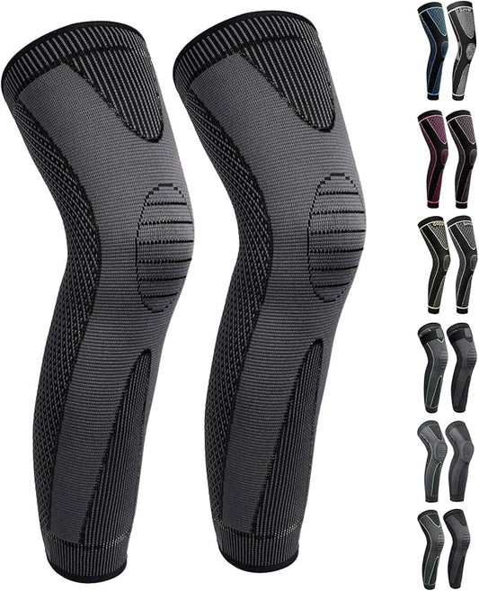 Full Leg Sleeves Long Compression Leg Sleeve Knee Sleeves Protect Leg, for Man Women Basketball, Arthritis Cycling Sport