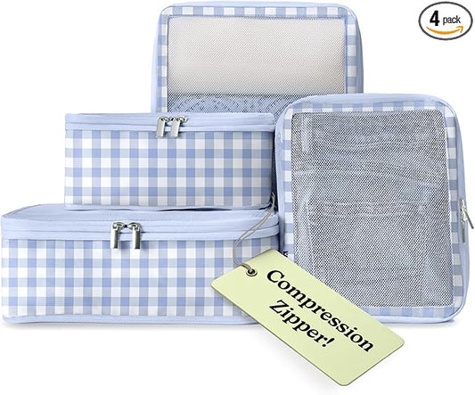 Vandel Space-Saving Compression Packing Cubes for Women, Men, Compressible Carry On Suit Case Organizer Luggage Packing Cu...