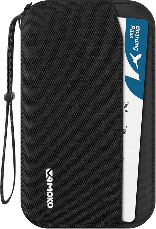 MoKo Family Passport Holder for 5, RFID Blocking Passport Wallet for Men Women, Travel Wallet Holder with Multiple Compart...