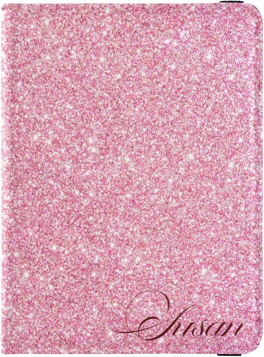 Personalized Shiny Passport Holder Cover Wallet Combo Custom Name PU Leather Passport Vaccine Card Protector for Women Men...