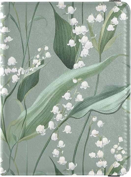 Art Lily Light Grey Passport and Vaccine Card Holder Combo Passport Case Travel Documents Wallet Passport Holder Combo wit...