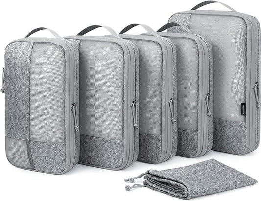 BAGSMART Compression Packing Cubes for Travel, 6 Set Travel Packing Cubes for Carry on Suitcases, Compression Travel Cubes...