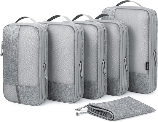 BAGSMART Compression Packing Cubes for Travel, 6 Set Travel Packing Cubes for Carry on Suitcases, Compression Travel Cubes...
