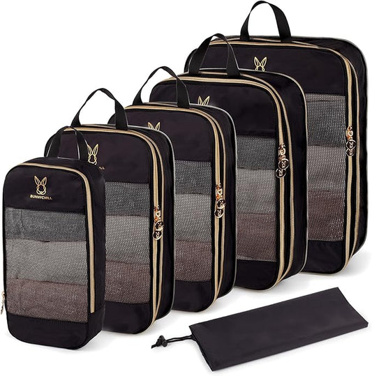 Expandable Compression Packing Cubes for Suitcases,6 Set Lightweight Compressible Travel Packing Organizer for Carry on Su...