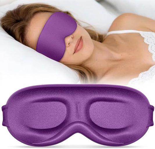 Vynix Sleep Mask for Women Men - 100% Blackout Eye Masks for Sleep - 3D Soft Sleeping Mask for Side Sleepers - Zero Pressu...