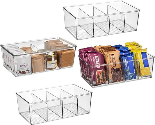 ClearSpace Pantry Organization and Storage Bins with Removable Dividers & Lids – Perfect Pantry Organizers or Kitchen Orga...
