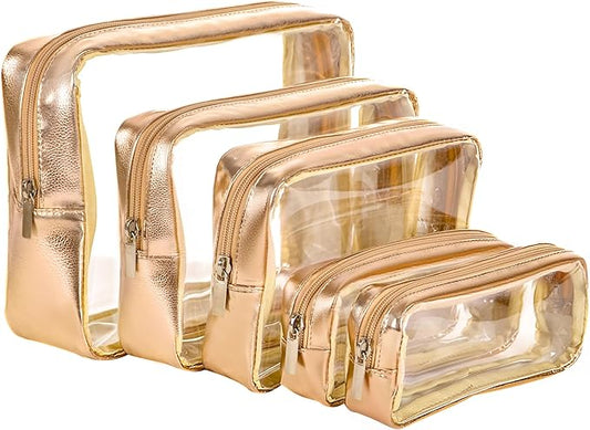 Remobia Hicol TSA Approved 5-Piece Diaper Bag Organizer Pouch Set Clear Waterproof TPU Kids Toiletry Storage Set Travel Pa...