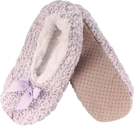 BambooMN Adult Super Soft Warm Cozy Fuzzy Soft Touch Sleeper Slippers Non-Slip Lined Socks