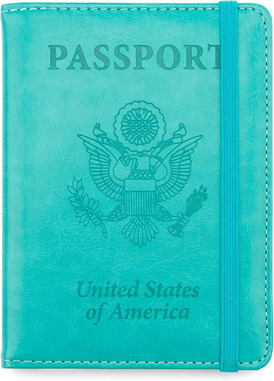 Passport Holder for Travel,Leather Passport Holder RFID Blocking Passport Cover Wallet Passport Case with Pen Holder Passp...