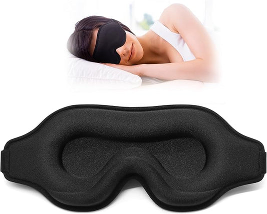 Sleep Eye Mask for Side Sleeper, Lash Extensions 3D Contoured Cup Sleeping Mask for Men Women, Travel Blackout Night Blind...