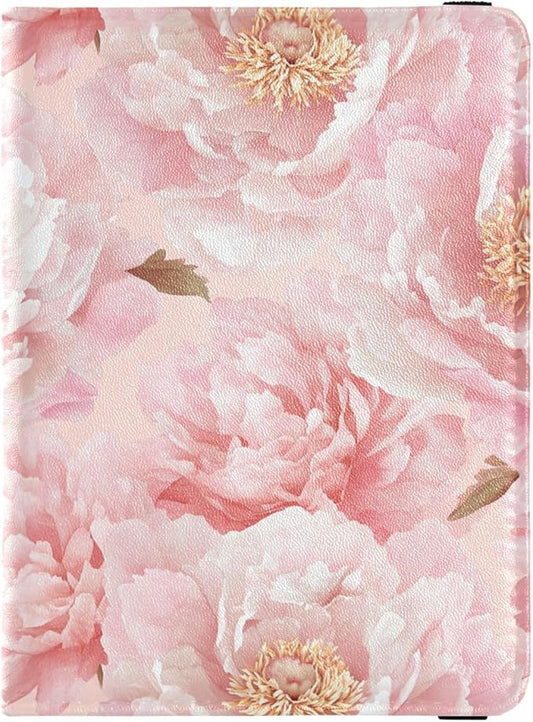Cute Blush Peonies Passport and Vaccine Card Wallet Combo Passport Case Travel Documents Wallet Passport Holder Combo with...