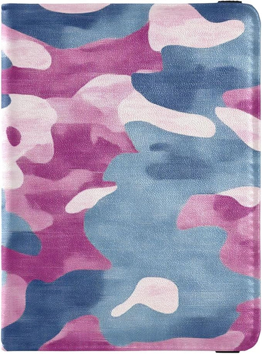 Camouflage Leather Passport and Vaccine Card Holder Combo Passport Case Travel Documents Wallet Passport Holder Combo with...