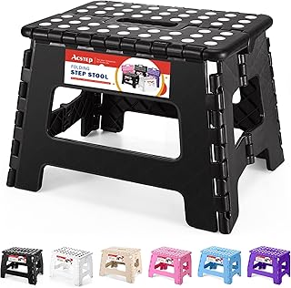 ACSTEP Folding Step Stool 9'' Tall Kids Step Stool Holds Up to 300 lb Plastic Foldable Step Stools for Kids Non-Slip Surfa...
