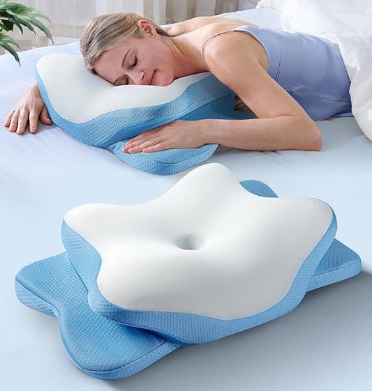 5X Pain Relief Cervical Neck Pillow for Neck Support, Ergonomic Cooling Side Sleeper Pillow for Sleeping, Odorless Contour...