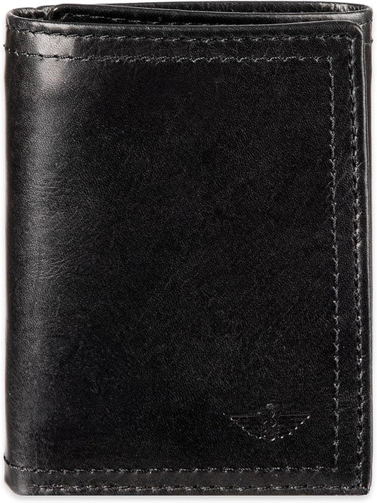 Dockers Men's Extra Capacity Slim Profile Trifold Wallet with Multiple Card Slots and ID Window