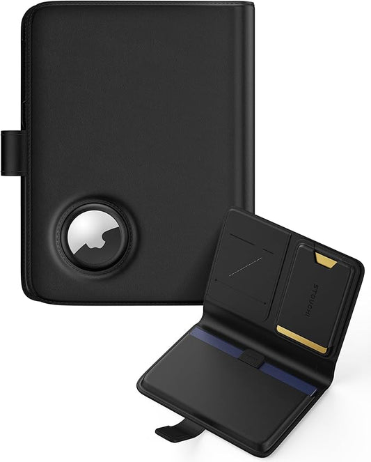 Stouchi AirTag RFID Passport Holder, Passport Holder for Travel with Detachable Magnetic Card Case, 1-Second Pull Strap & ...