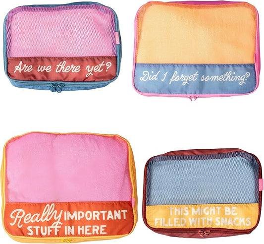 ban.do Getaway Polyester and Mesh Packing Cube Set, Includes 4 Foldable Luggage Organizers in Various Sizes (Really Import...