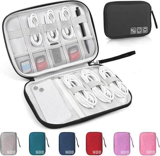 YONSEN Travel Cable Organizer Bag, Electronics Organizer Tech Pouch with Double Layers for Cords, Chargers, Phone, Earphon...