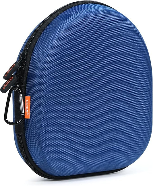 Dark-Blue Headphone Case Hard Shell - Durable Zipper Headphones Portable Carrying Pouch Bag - Universal Headphone Travel C...