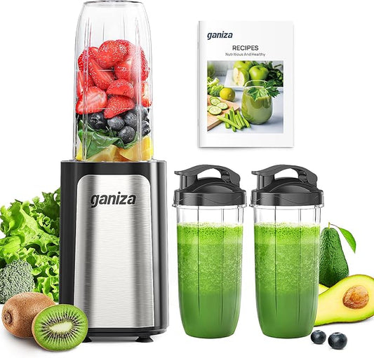 Ganiza Blender for Smoothies, 14Pcs Personal Blender for Shake and Smoothies for Kitchen with 3 Portable Cups (1x24oz & 2X...