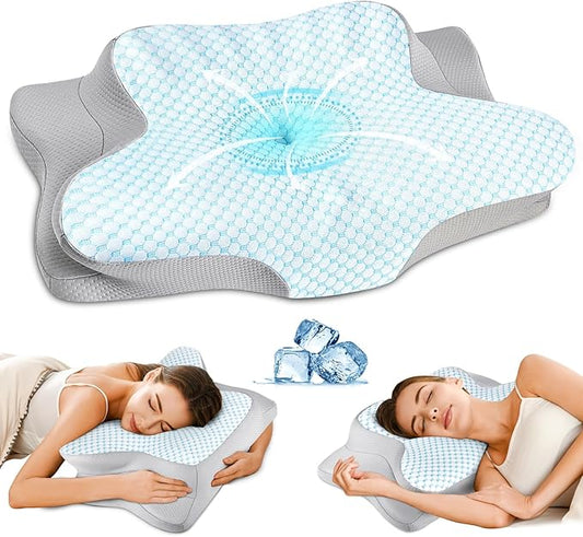 Cervical Pillow for Neck Pain Relief - Ergonomic Pillow for Sleeping Side Sleeper Pillow for Adults, Contour Neck Pillow C...