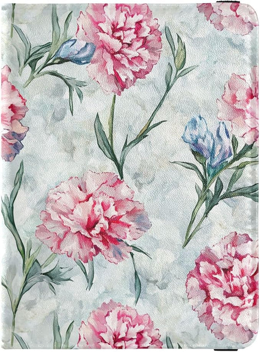 Pink Big Floral Passport and Vaccine Card Holder Combo Travel Documents Organizer Protector Passport Holder Combo with Vac...