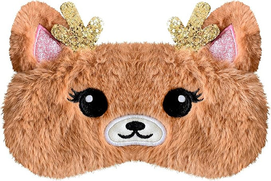 VHOPMORE Cute Animal Sleeping Mask Sleep Mask, Xmas Reindeer Soft Plush Eye Mask for Travel Nap Funny Rudolph Blindfold Ey...
