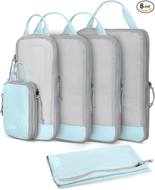 Hynes Eagle 6 Set/ 4 Set/ 2 Set Compression Packing Cubes Travel Essentials Lightweight Nylon Luggage Suitcase Organizer B...