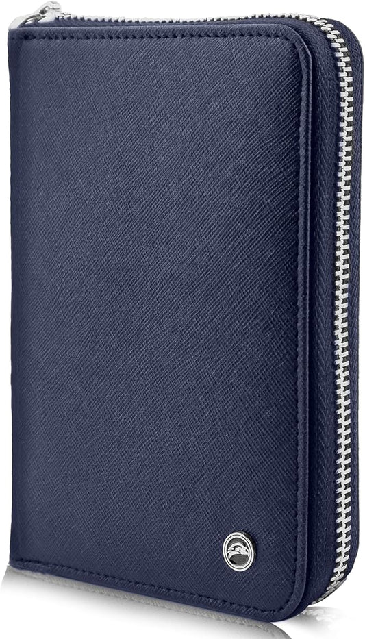Snazzy Hawk RFID Travel Wallet Passport Holder w/Zipper - Organizer Bag for Travel Documents – Safety Essentials Cover for...