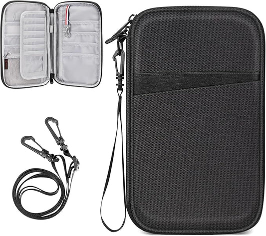 FINTIE Family Passport Holder for Travel, 6 People Big Capacity RFID Blocking Travel Document Organizer Clutch Bag with Pe...