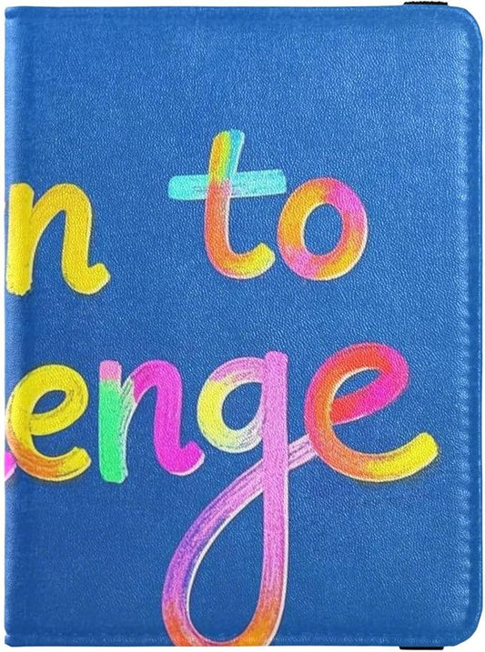 Colorful Word Born To Challenge Leather Passport and Vaccine Card Wallet Combo Travel Passport Wallet With Vaccination Car...