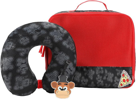 Bioworld Five Nights At Freddy's 3-Piece Neck Pillow Packing Cube & Luggage Tag Travel Set