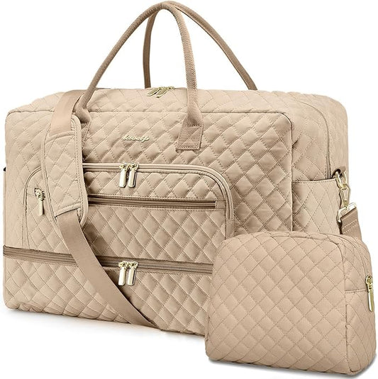 Travel Duffle Bag Weekender for Women - Carry-On Overnight Bag Personal Item Bag with Shoe Compartment & Wet Pocket Large ...