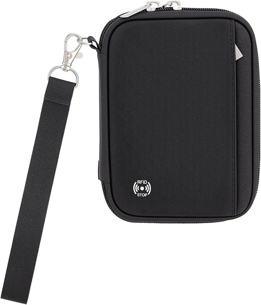 WALNEW Passport Holder for Travel - RFID Blocking Travel Wallet Essentials Organizer with Card Slots & Zipper Pocket (Wome...