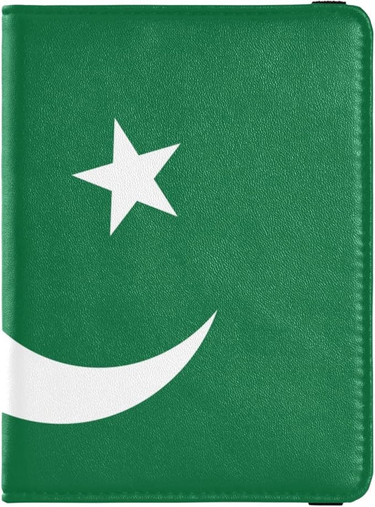 Flag Pakistan Leather Passport and Vaccine Card Holder Combo Passport Case Travel Documents Wallet Passport Holder Combo w...