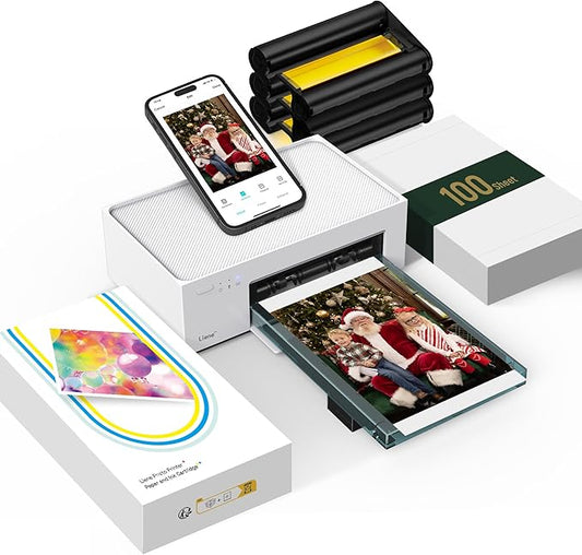 Liene M100 4x6'' Photo Printer, Phone Printer 100 Sheets & 3 Cartridges, Full-Color Photo, Portable Instant Photo Printer ...