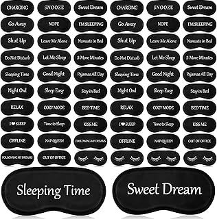 Ramede 60 Pieces Bulk Funny Sleep Mask Sleeping Mask with Adjustable Strap Blackout Silk Sleep Mask Soft Blindfold Eye Cov...
