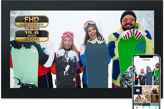 Frameo Digital Frame WiFi 15.6inch Digital Picture Frame with Large Display,32GB Storage、Auto-Rotate、Wall Mountable、Digita...