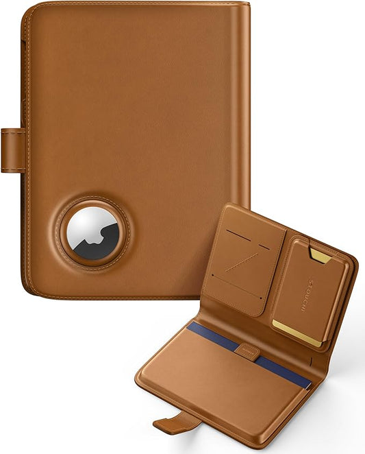 Stouchi AirTag RFID Passport Holder, Passport Holder for Travel with Detachable Magnetic Card Case, 1-Second Pull Strap & ...
