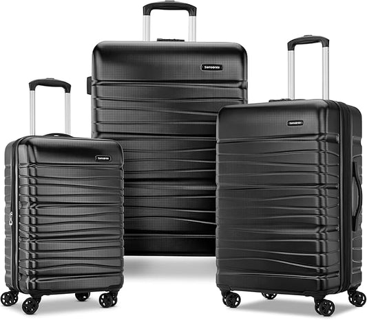 Samsonite Evolve SE Hardside Expandable Luggage with Spinners, Bass Black, 3PC Set (CO/M/L)